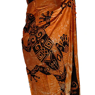 Pareo 2da seleccion borde negro Naranjo Matizado lagartija