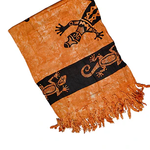 Pareo 2da seleccion borde negro Naranjo Matizado lagartija