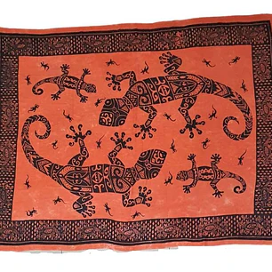 Pareo 2da seleccion Naranjo Matizado con lagartija borde