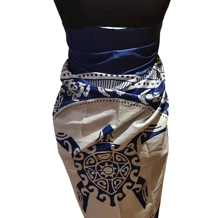 Pareo 2da seleccion Tortuga Azul Electrico / Blanco 14