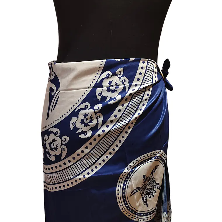 Pareo 2da seleccion Tortuga Azul Electrico / Blanco 16