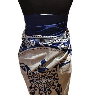 Pareo 2da seleccion Tortuga Azul Electrico / Blanco