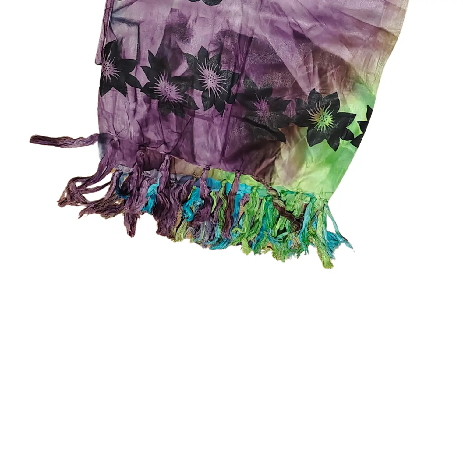 Pareo 2da selección Hibisco matizado Verde/Calipso/morado 9