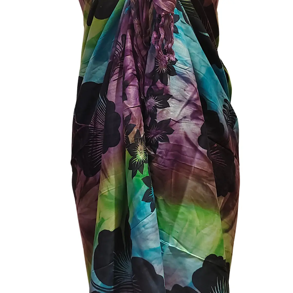 Pareo 2da selección Hibisco matizado Verde/Calipso/morado 9