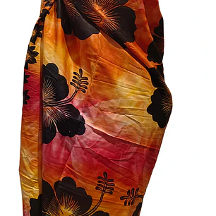 Pareo 2da selección Hibisco matizado Fucsia / Naranjo / Amarillo