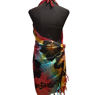 Pareo 2da selección Hibisco matizado Fucsia / Amarillo / Calipso