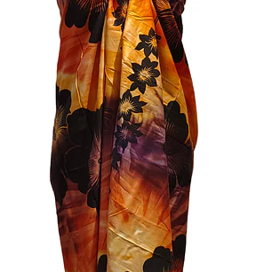 Pareo 2da selección Hibisco matizado Morado / Naranjo / Amarillo