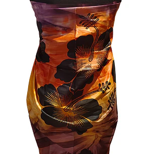 Pareo 2da selección Hibisco matizado Morado / Naranjo / Amarillo