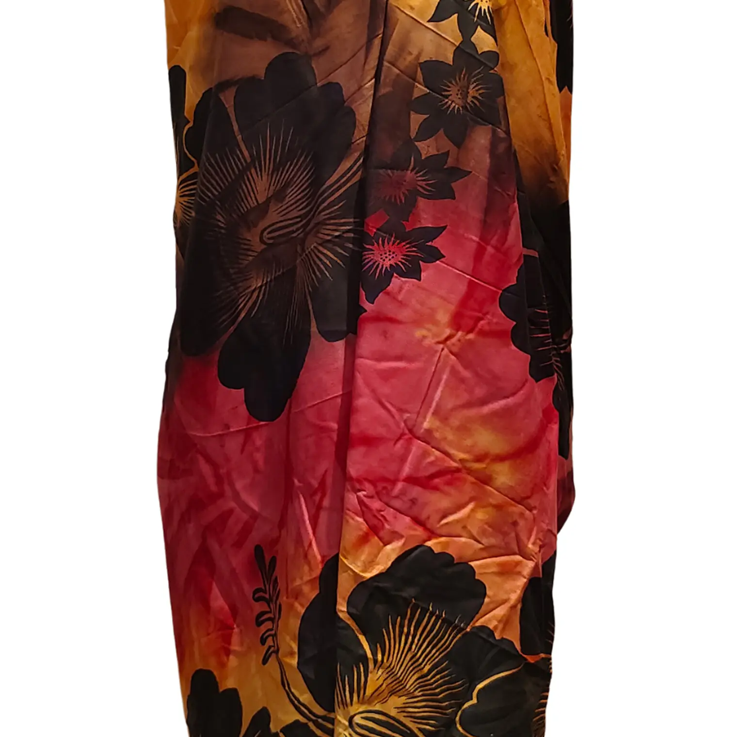 Pareo 2da selección Hibisco matizado Café / Fucsia / Amarillo 4
