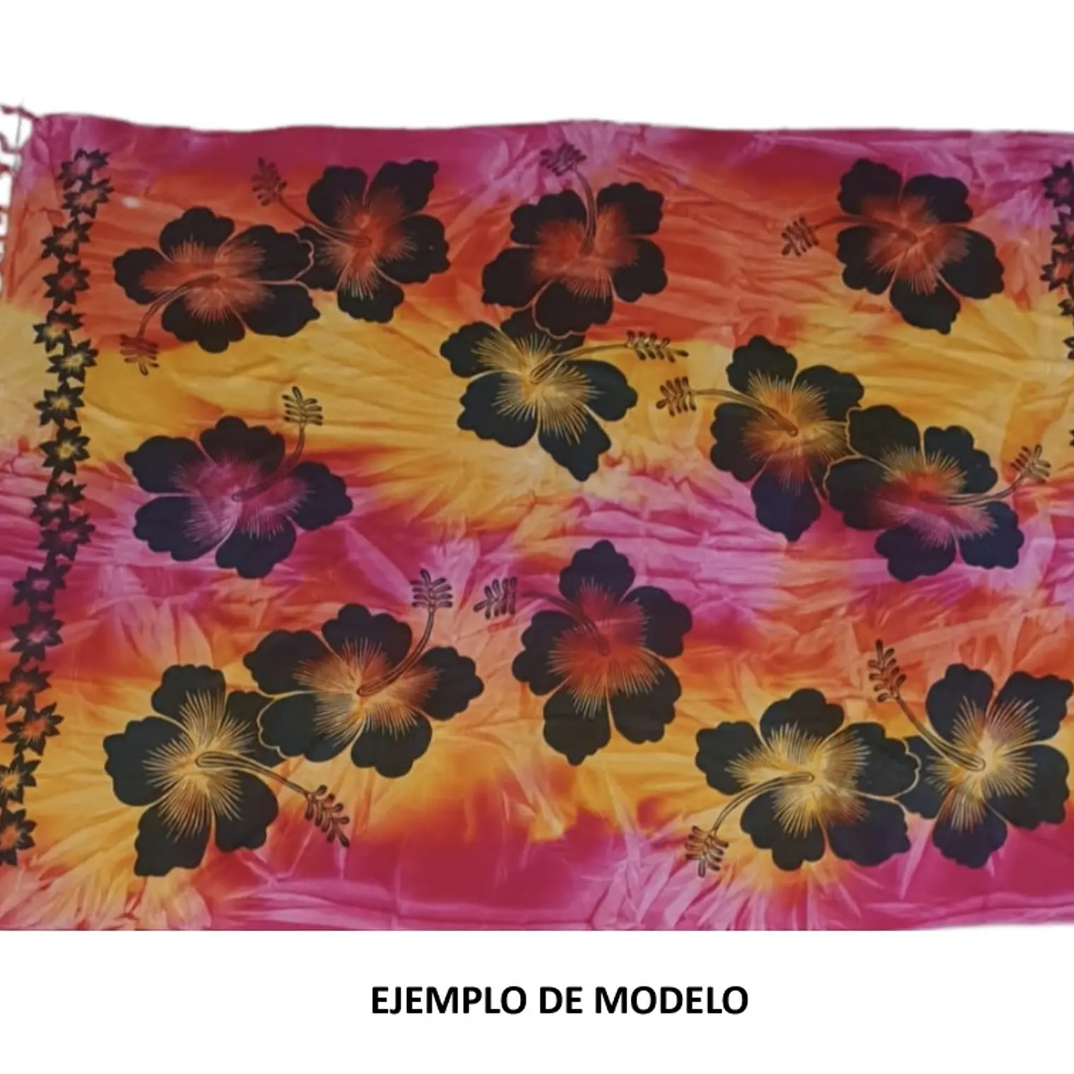 Pareo 2da selección Hibisco matizado Fucsia / Amarillo / Calipso 7
