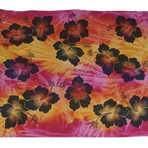 Pareo 2da selección Hibisco matizado Fucsia / Naranjo / Amarillo