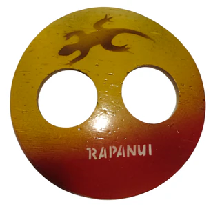 Hebilla Pareo redonda de coco Naranja / amarillo﻿ 6cm