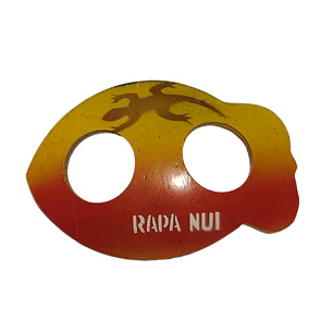 Hebilla Pareo pescado de coco Naranjo / amarillo﻿ 7,5cm x 5cm