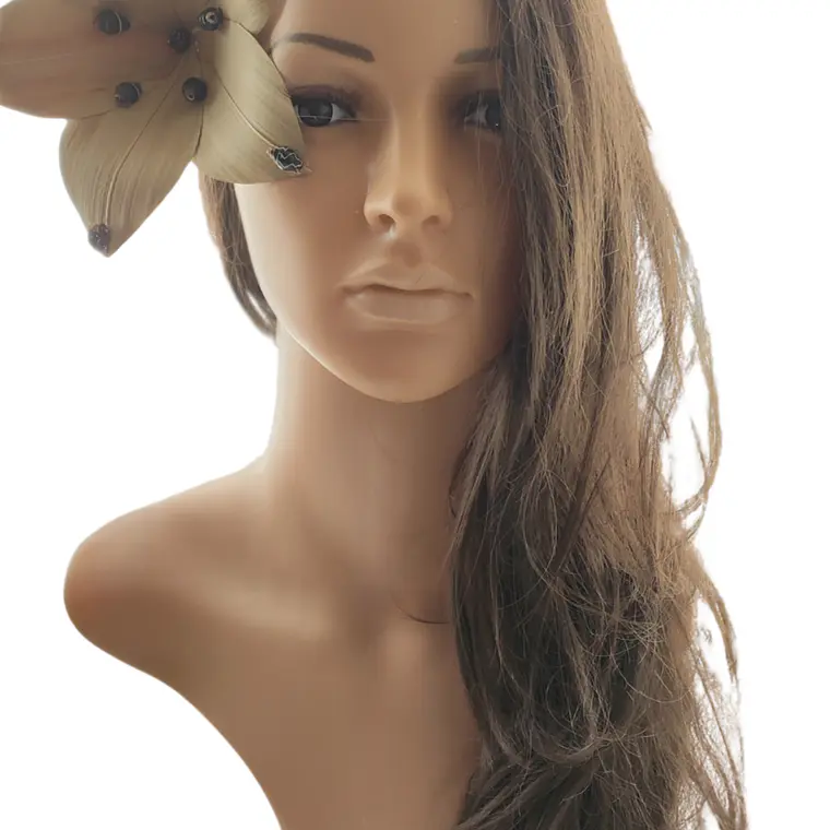 Flor Pandanus Con conchitas negras Para El Cabello 2