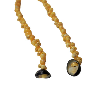 Aros largos con conchitas pipi amarillo