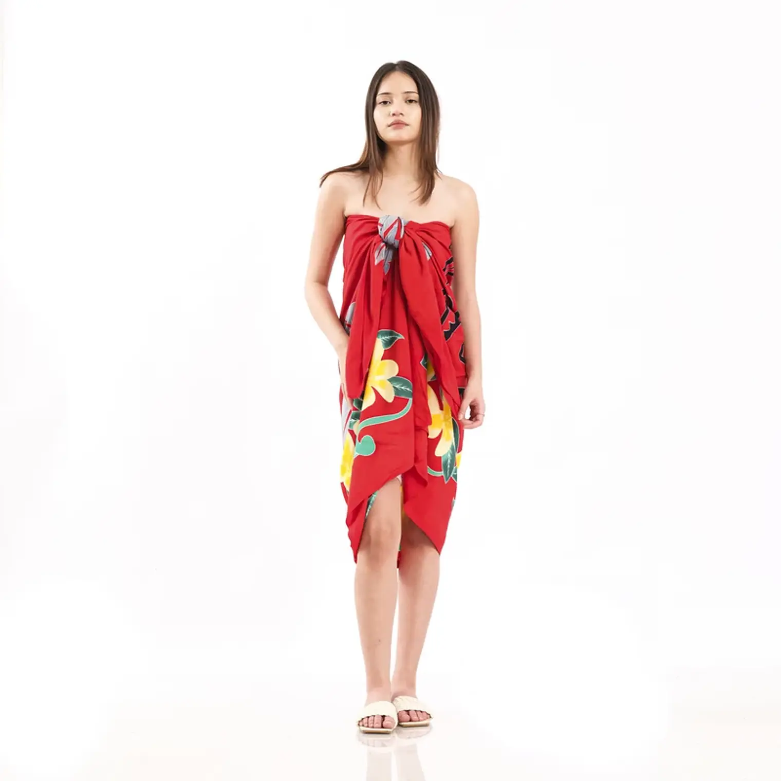 Pareo XL 2 x1,15mts rojo con tipanie y tortuga 2