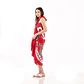 Pareo XL 2x1,15mts Rojo 3 hibiscos gris - thumbnail 3