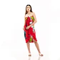 Pareo XL 2 x1,15mts rojo con hibisco amarilla y fuscia - Miniatura 4