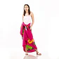 Pareo XL 2 x1,15mts fucsia con 3 Tiare blanca y tipanie - Miniatura 6