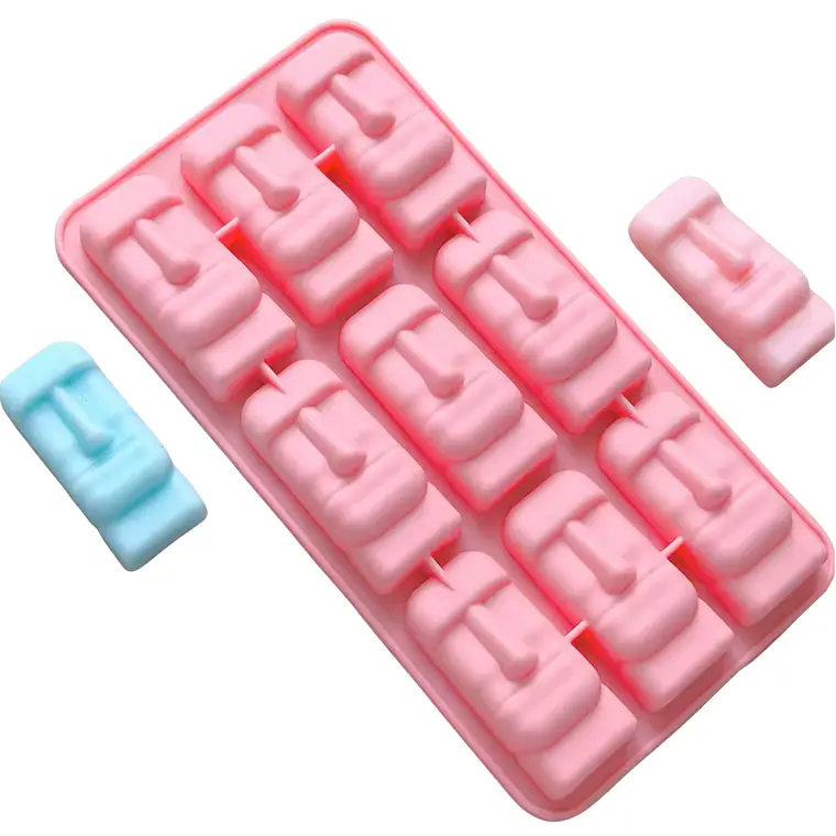 Moldes Moai De Silicona Ideal Para Hielos COLOR ROSADO 1