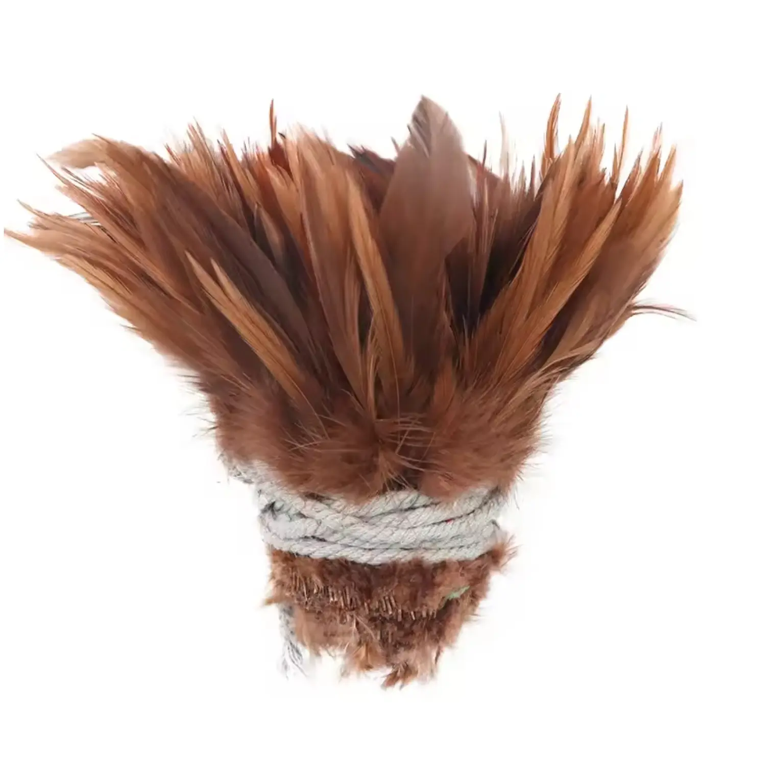 Moño Plumas Cafe oscuro 10 a 12cm 1