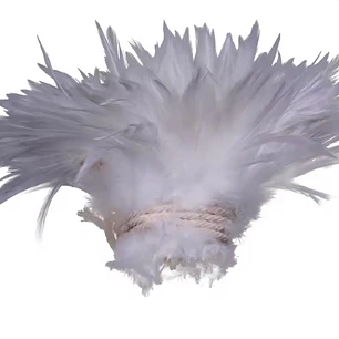 Moño Plumas Blanco 10 a 12cm