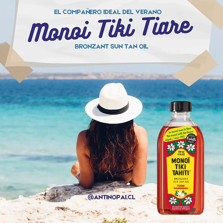 Pack Monoi 120ml y Perfume Tiki Tahiti Tiare Gardenia 30ml 8