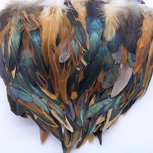 1 yarda o 0,9mts de Boa con Plumas Cafe Con Negro 10 a 12 Cm