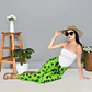 Pareo L 1,75x1,15mts Verde con Hibisco Negro y tipanies - thumbnail 7