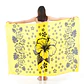 Pareo L 1,75x1,15mts Amarillo con Hibisco Negro y tipanies - Miniatura 1