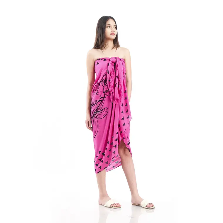 Pareo L 1,75x1,15mts Fucsia con tipanie 3