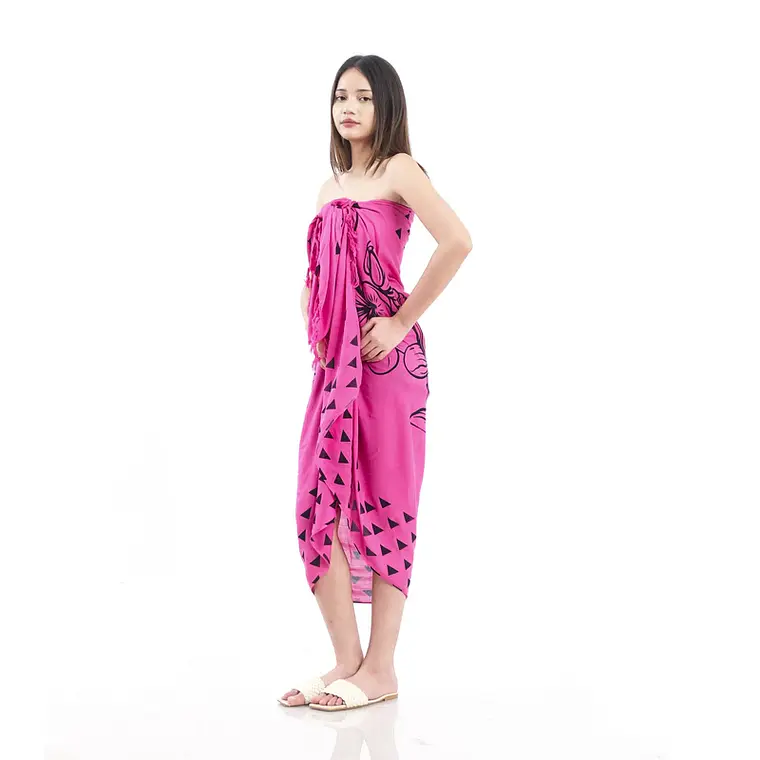Pareo L 1,75x1,15mts Fucsia con tipanie 9