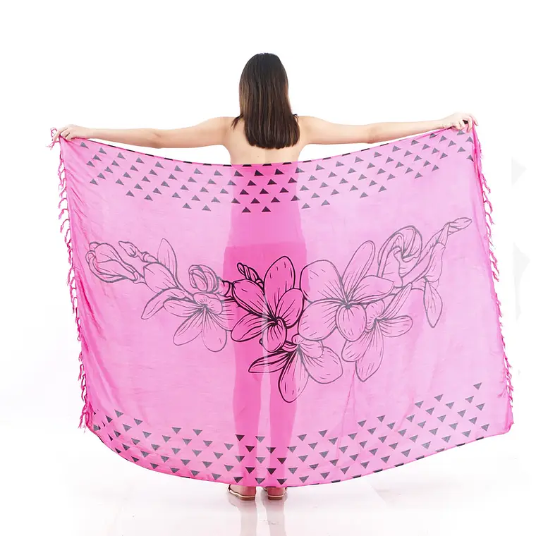 Pareo L 1,75x1,15mts Fucsia con tipanie 1