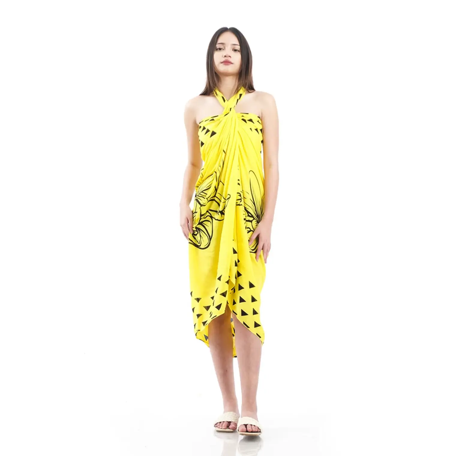 Pareo L 1,75x1,15mts Amarillo con tipanies 6