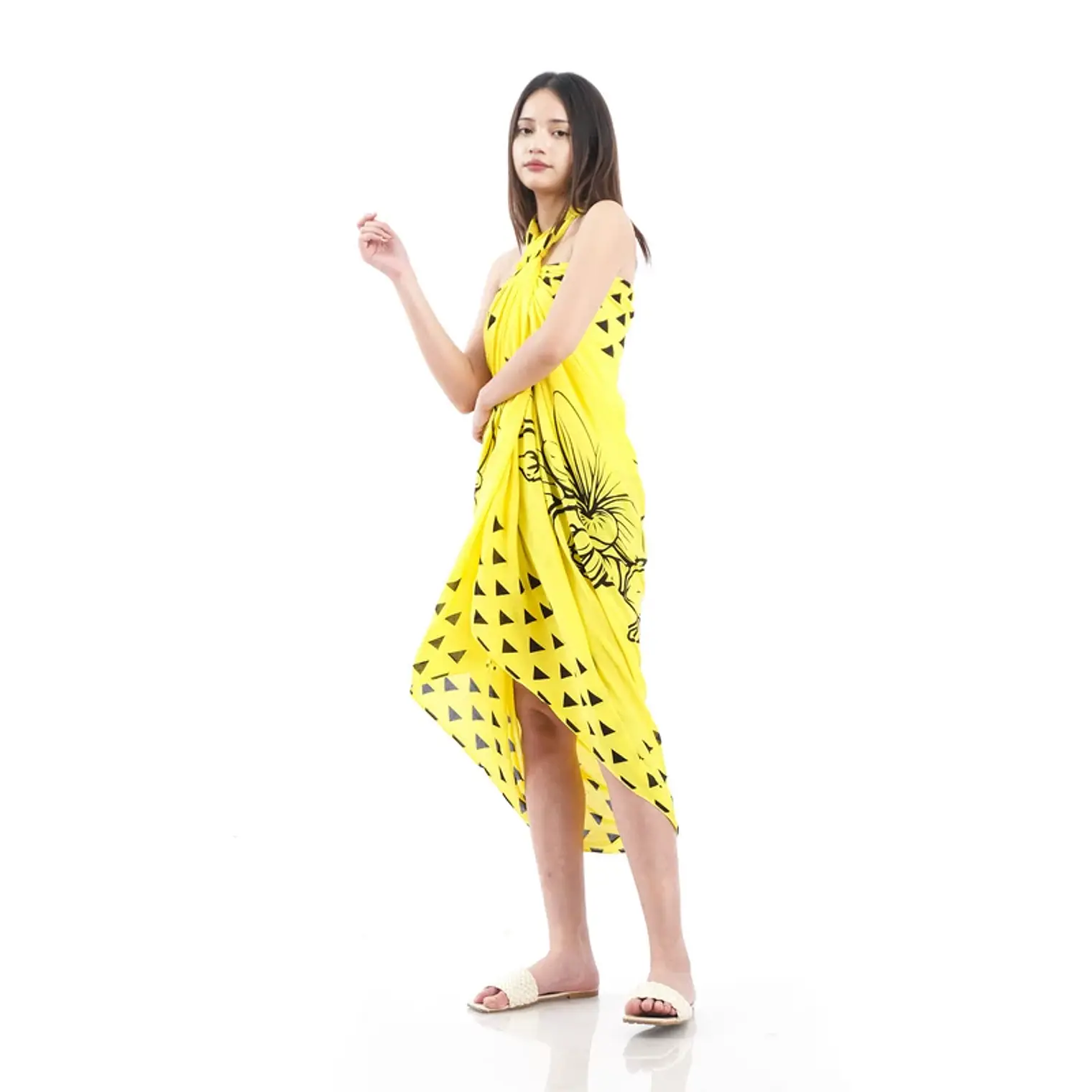 Pareo L 1,75x1,15mts Amarillo con tipanies 7