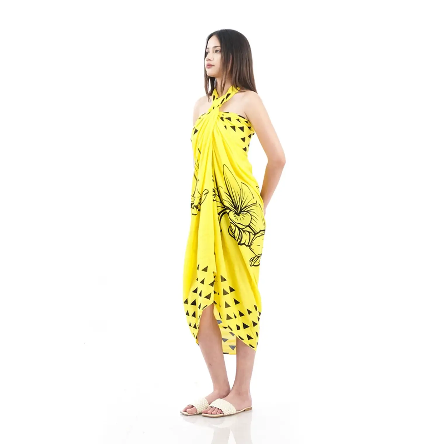 Pareo L 1,75x1,15mts Amarillo con tipanies 9