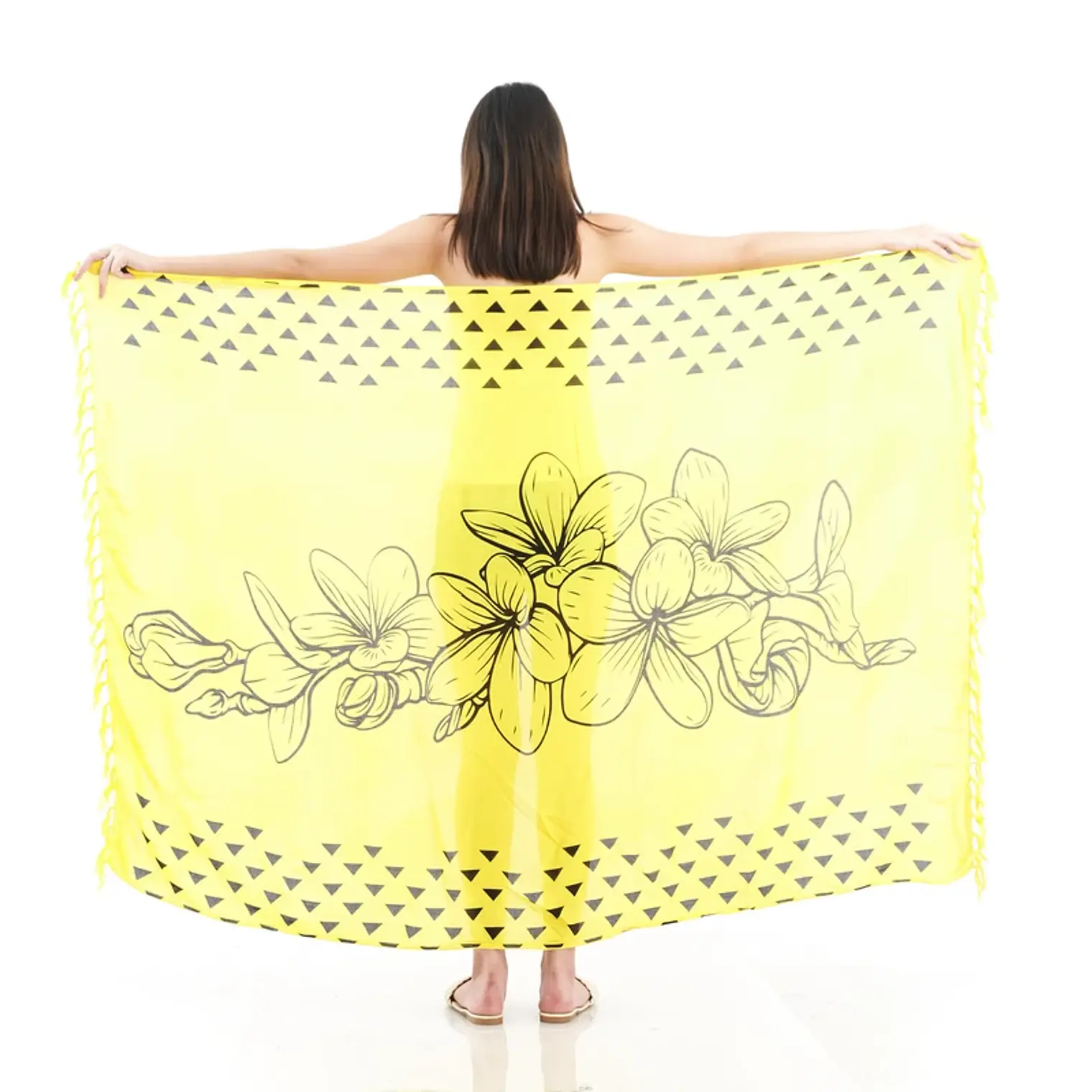 Pareo L 1,75x1,15mts Amarillo con tipanies 1