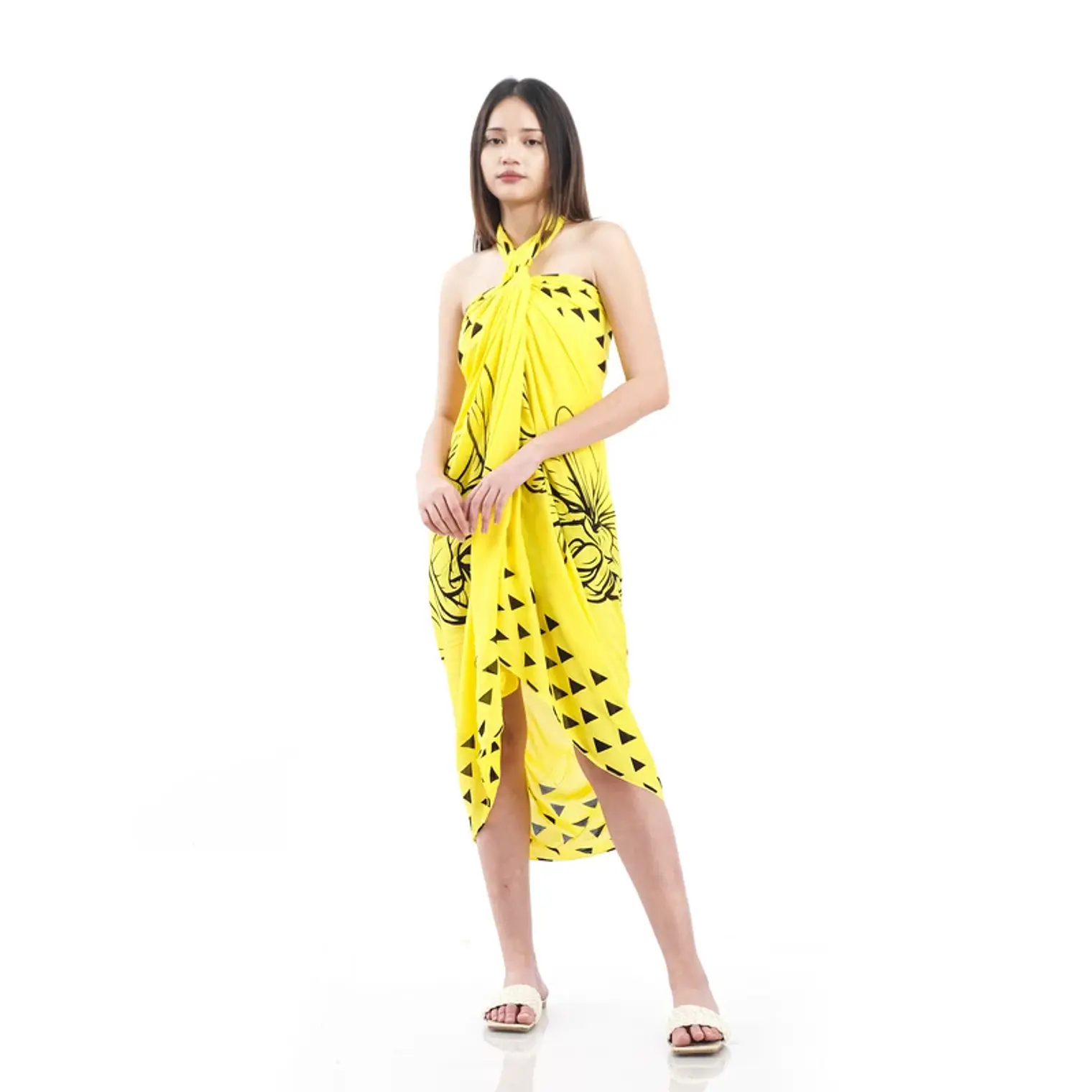 Pareo L 1,75x1,15mts Amarillo con tipanies 12