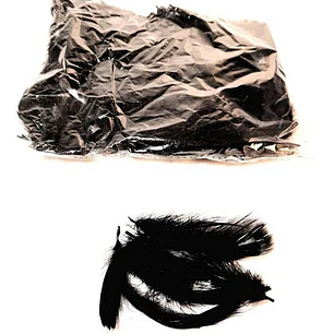 Pack 10 Bolsas Plumas Negras Ideal Artesanias 4 a 8cm