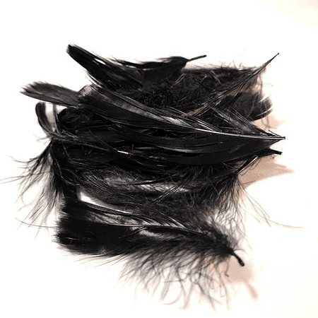 Pack 10 Bolsas Plumas Negras Ideal Artesanias 4 a 8cm