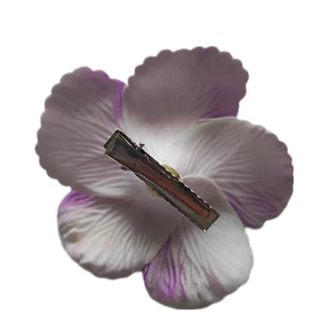Flor Hibisco Rosado con pinza para el cabello