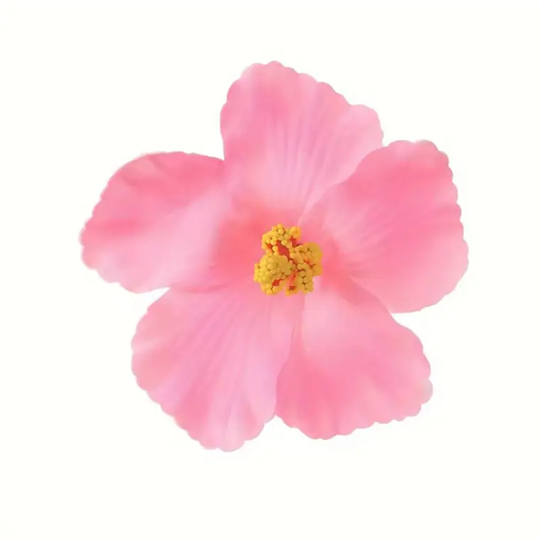 Flor Hibisco Rosado con pinza para el cabello 1