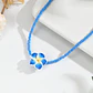 Colgante para niña mostacilla azul y tipanie azul 35cm - Miniatura 1