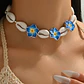 Colgante hilo ajustable con pure blanco y 3 tipanie azul - thumbnail 2