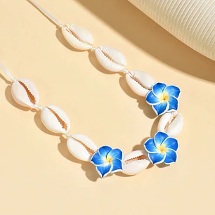 Colgante hilo ajustable con pure blanco y 3 tipanie azul