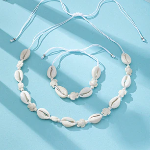 Conjunto colgante y pulsera pure y tortuga blanca