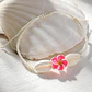 Pulsera de hilo con conchas pure blanco y tipanie fucsia - Miniatura 2