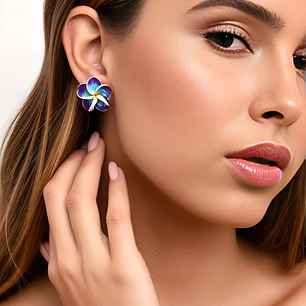 Aros con tornillo Tipanie morado Con amarillo 2,5cm