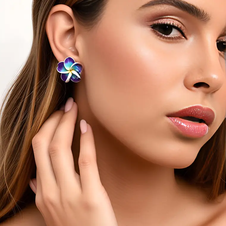 Aros con tornillo Tipanie morado Con amarillo 2,5cm 1