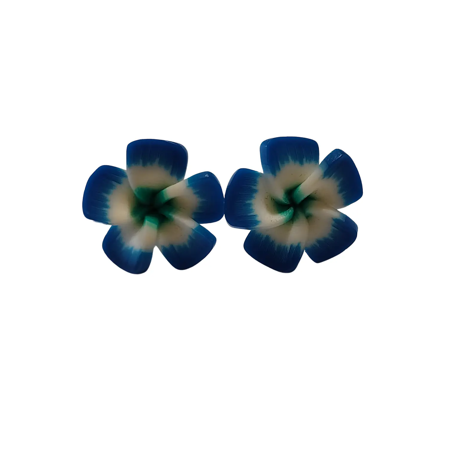 Aros con tornillo Tipanie azul Con blanco 2,5cm 3